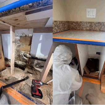 Before and after mold removal in Orange County